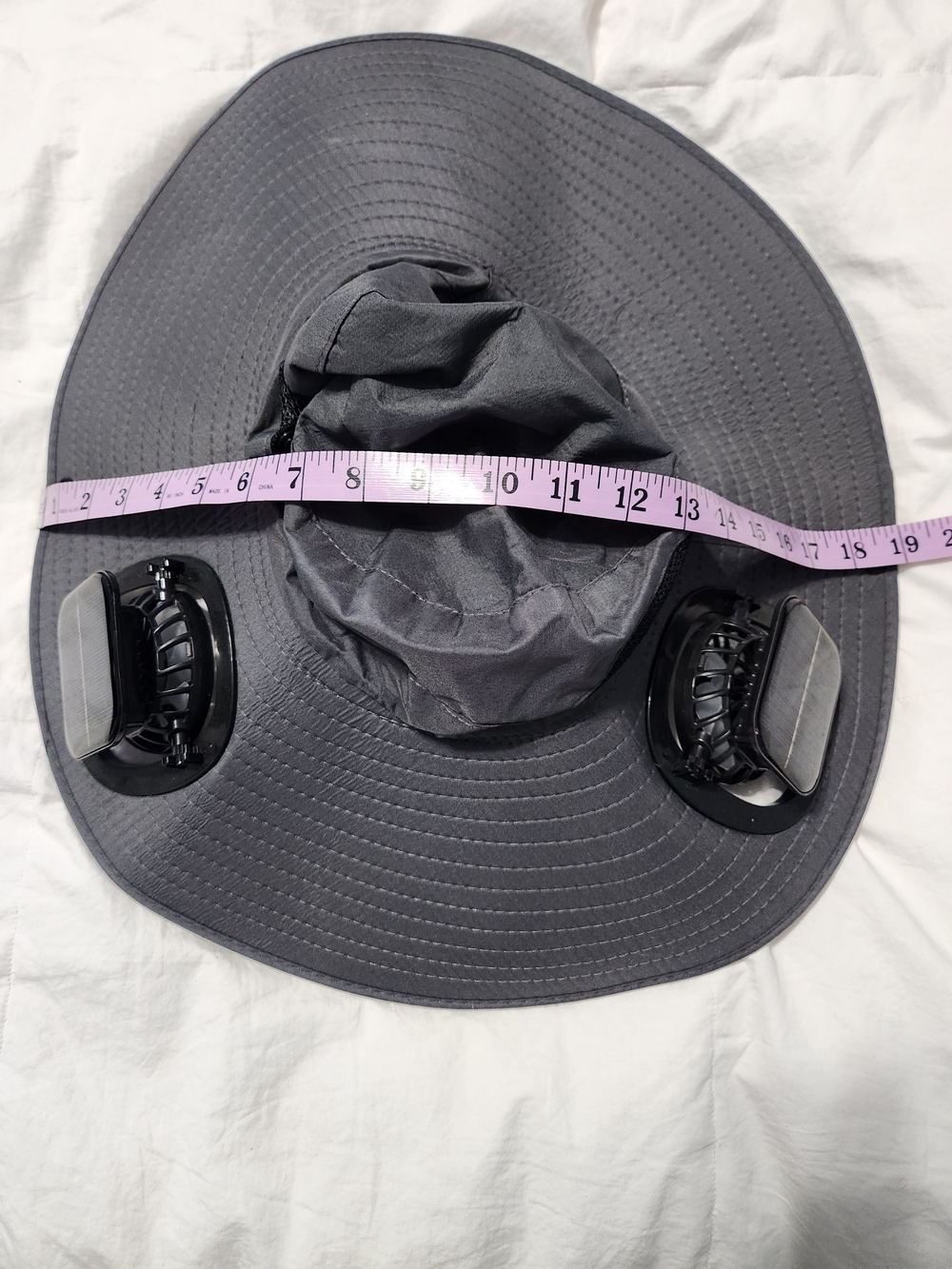 Wide Brim Ultralight Solar Fan Sun Hat - Dark Gray